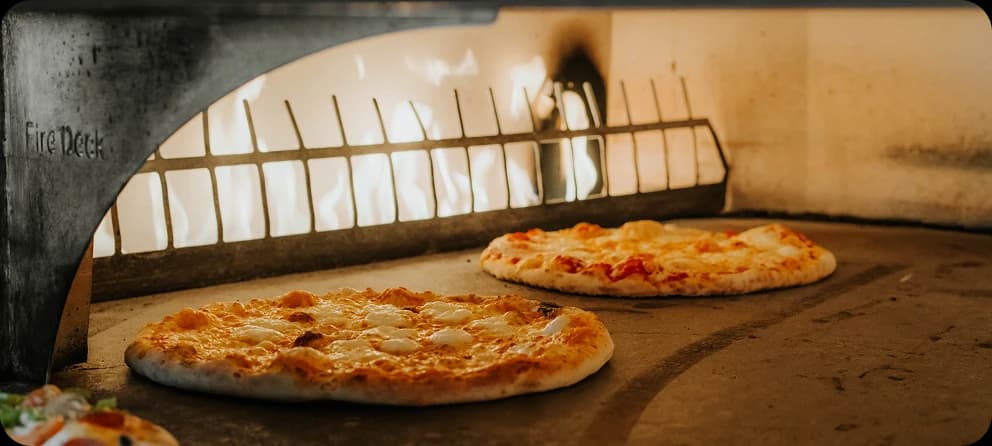 Brick oven pizzas